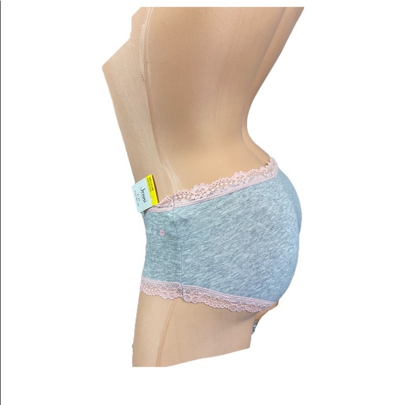 Sealed With A Kiss Grey Pink Lace Boyshort Hipster - Picture 2 of 4